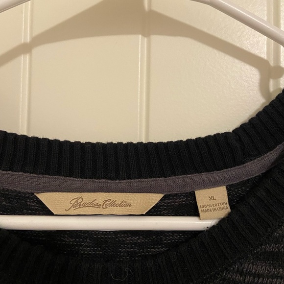 EUC | Paradise Collection men’s crewneck black gray sweater winter cold knit XL - Picture 4 of 6